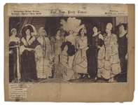 Moe Howard's Newspaper Clippings From 1927, Mostly Regarding Community Theater, But Also With Photo of Ted Healy & Moe ''Mr. Stooge No. 1'' -- About 10 Clippings, Glued to Paper -- Good Condition